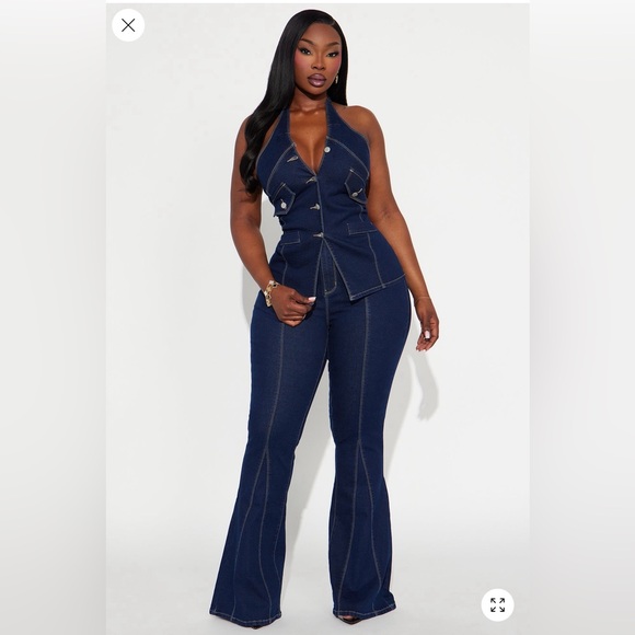 Fashion Nova Pants - Fashion Nova Dark Blue 2 piece set